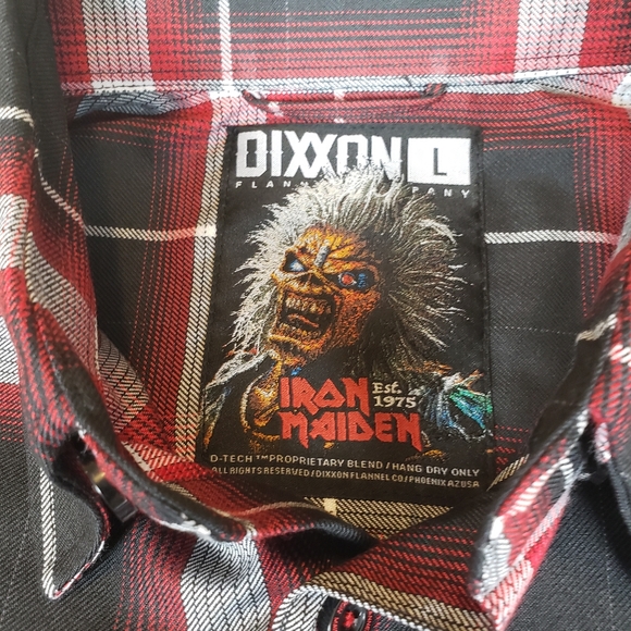 NWT Dixxon Men's Large "Iron Maiden 50th Anniversary" Flannel Shirt - Picture 5 of 12